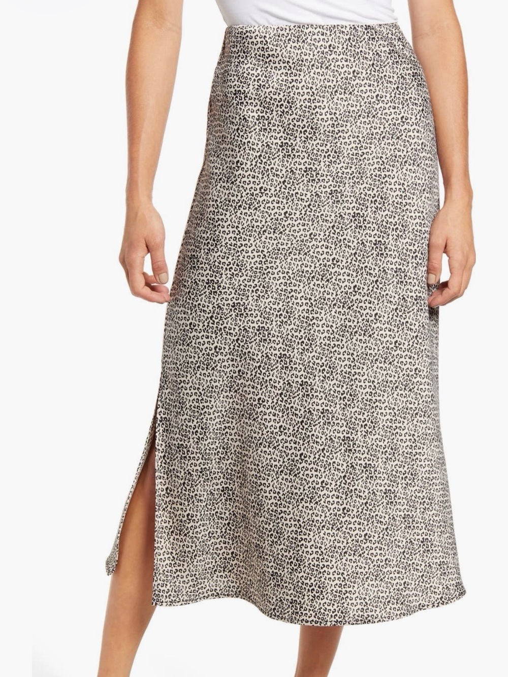 WAYF x BFF Chelsea Leopard Midi Skirt Medium